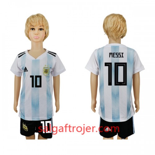 Argentina Fodboldtrøjer Messi 10 Børn Hjemmebanesæt VM 2018 Argentina Fodboldtrøjer Messi 10 Børn Hjemmebanesæt VM 2018